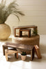 SET OF FOUR RECYCLED WOOD NESTING RECTANGLE RISERS — Kalalou NMCC1336