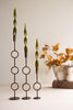 Set of 3 Rustic Brass Taper Candle Holders - Rings – image 5