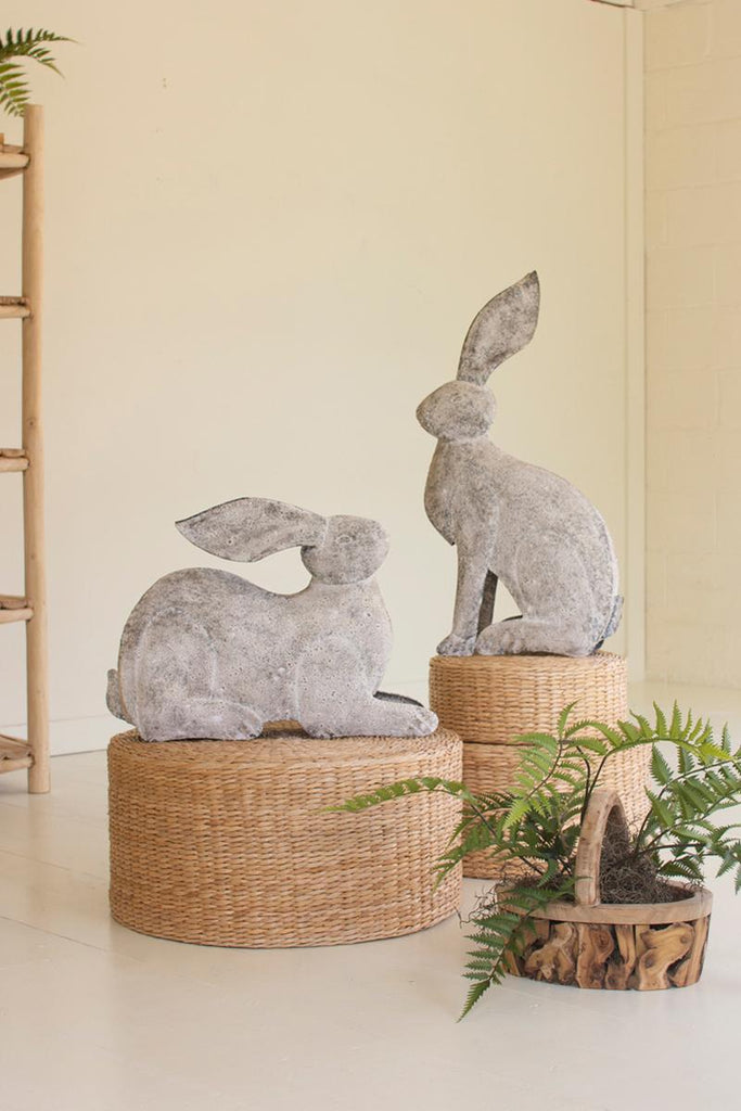 Set of 2 Rustic Metal Rabbits – image 3