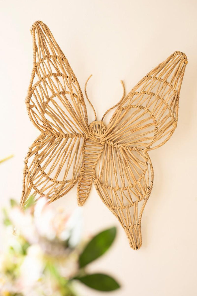 Seagrass and Iron Butterfly Wall Decor – image 4