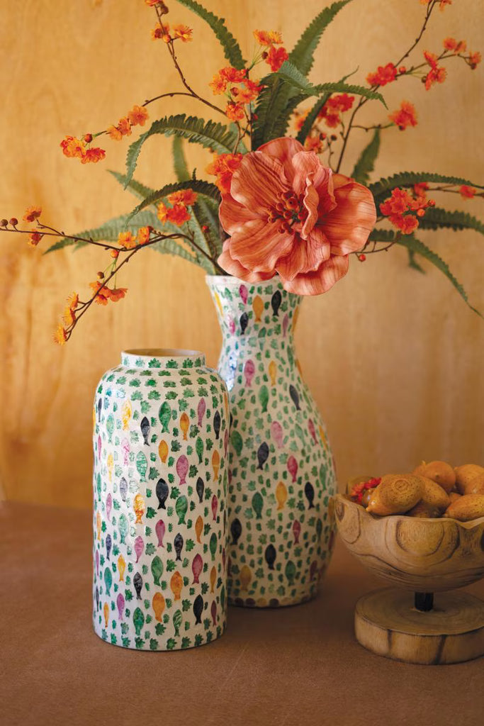 Spun Bamboo Vase with Capiz Shell Detail #10 - view 5