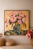 Framed Painting - Pink Flowers with Blue Vase – image 1