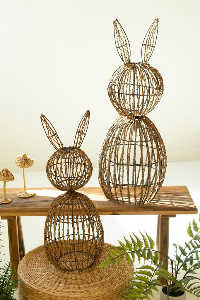 Set of 2 Twig and Iron Rabbits - image 4