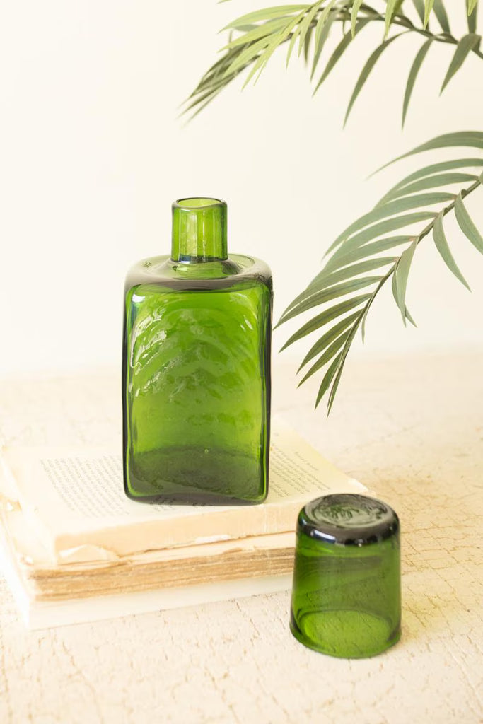 Bedside Water Carafe and Drinking Glass - Green - view 1