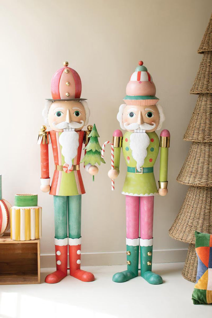 Set of 2 Life Size Painted Metal Nutcrackers – image 1