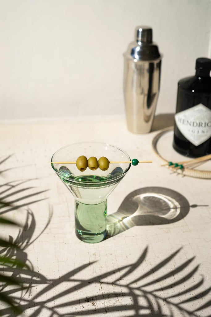 CLEAR MARTINI GLASS WITH SOLID BASE- SET OF SIX — Kalalou CV2369