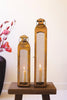 Set of 2 Antique Brass Taper Candle Lanterns with Wire Screen – image 4