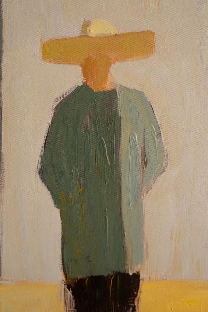 Set of 2 Framed Men and Women in Hats Painting – image 4