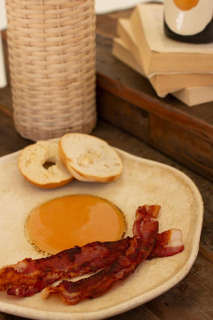 CERAMIC FRIED EGG PLATTER (MIN 4) — Kalalou CDV2286K