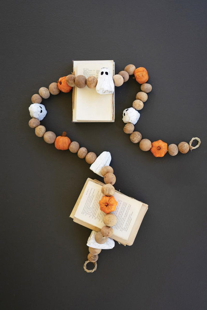 Gourd Ghost Pumpkin Garland 72inches - view 2
