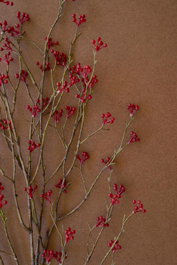 Set of 6 Artificial Red Berry Spray – image 3