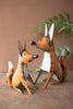 Set of 2 Recycled Iron Foxes - image 1