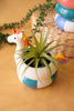 Set of 2 Ceramic Flamingo and Unicorn Swimring Vases - view 2