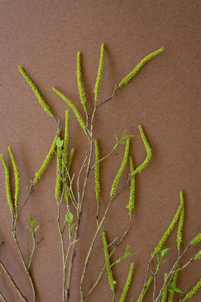 Set of 6 Artificial Willow Flowers Spray - Green – image 3