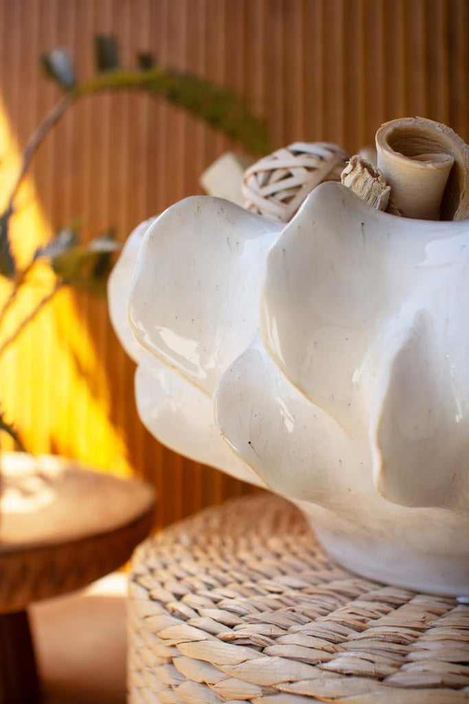 Organic White Ceramic Compote – image 2