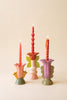 Set of 3 Ceramic Flower Taper Candle Holders – image 4