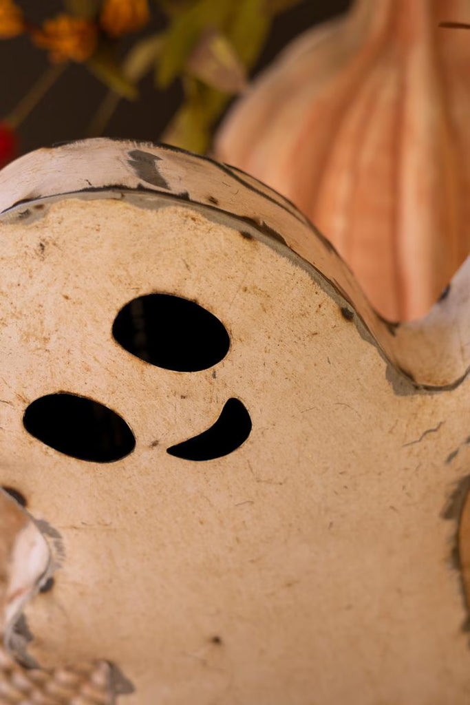 Set of 2 Recycled Iron Halloween Ghosts - image 5