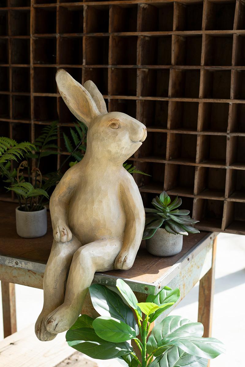 FAUX CONCRETE RABBIT SHELF SITTER — Kalalou CHE1531