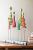 Set of 2 Painted Metal Christmas Tree Trios – image 1