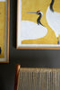 SET 2 FRAMED PRINTS UNDER GLASS -BLACK WHITE AND RED HERONS — Kalalou CHH1487
