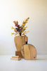 SET OF TWO MANGO WOOD AND METAL VASES — Kalalou NDE1531