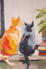 Framed Paint Over Print Two Cats – image 5