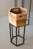 SET THREE HEXAGON RECYCLED WOOD PLANTERS ON METAL BASES — Kalalou CCHA1093