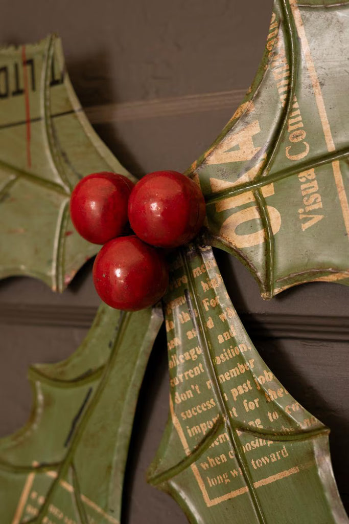 Recycled Metal Holly Door Hanger - image 3
