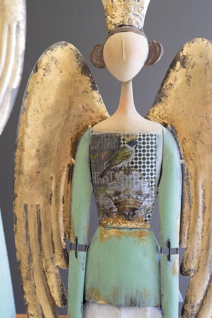 Set of 2 Painted Metal Christmas Angels – image 3