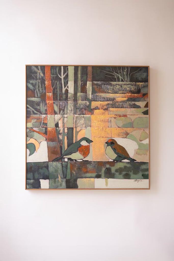 Framed Two Bird Painting – image 4