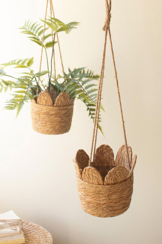 Set of 6 Woven Seagrass Hanging Planter Basket – image 6