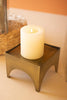 Set of 2 Square Glass Hurricanes with Antique Brass Bases – image 7