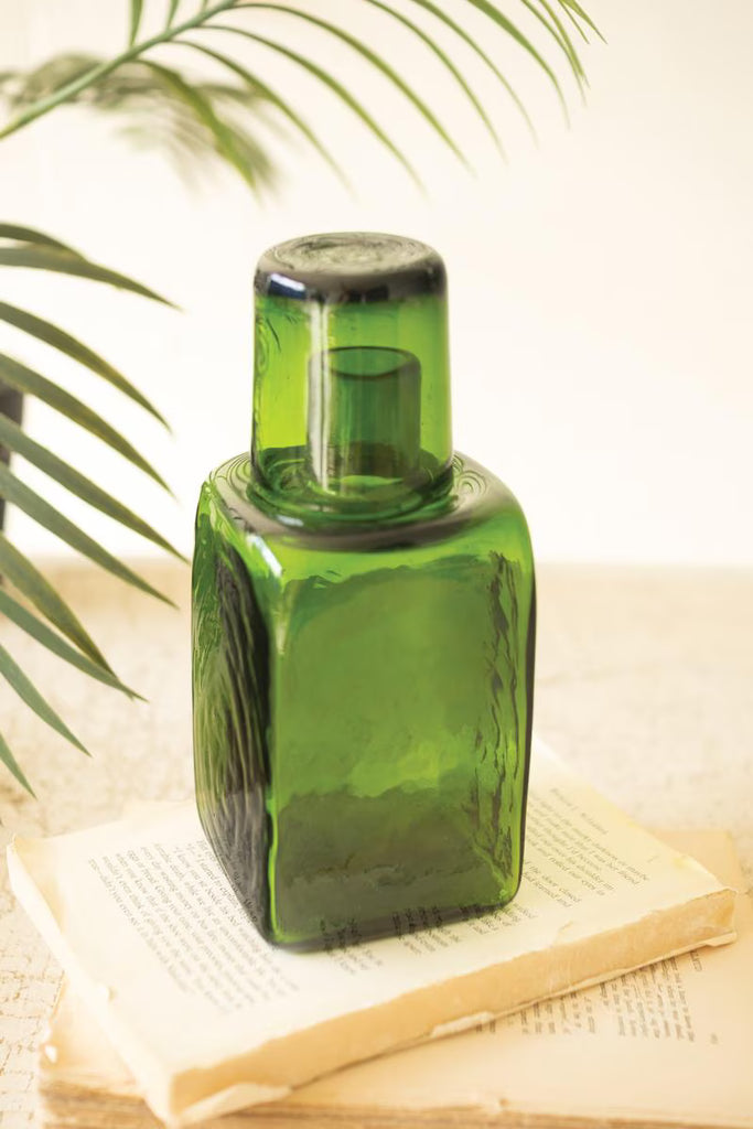 Bedside Water Carafe and Drinking Glass - Green - view 5