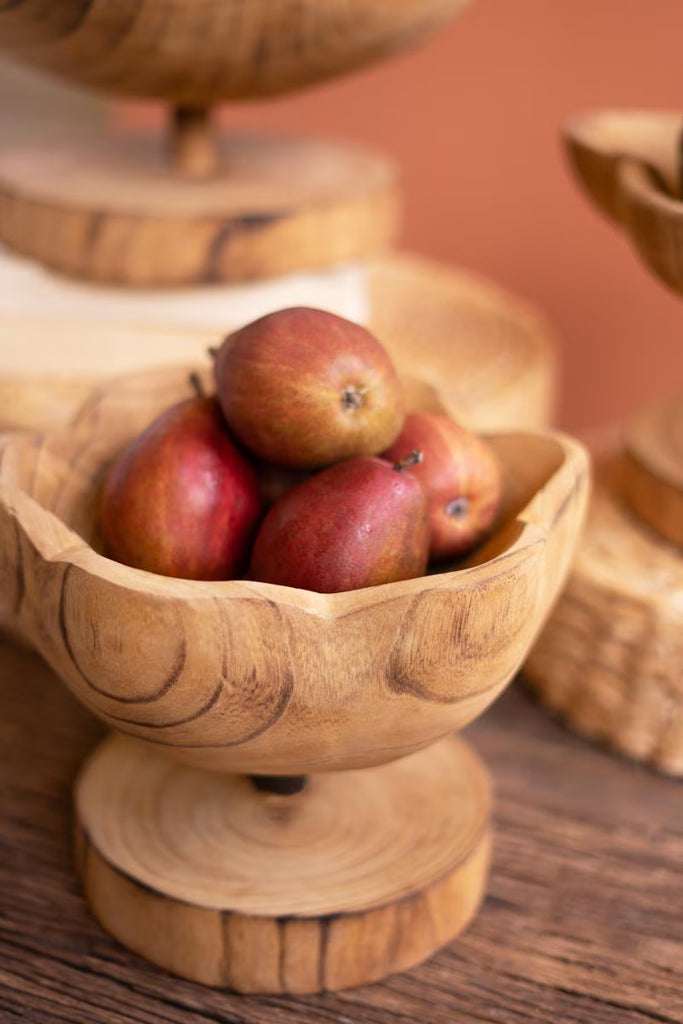Set of 3 Wooden Compotes - One Each Design – image 2