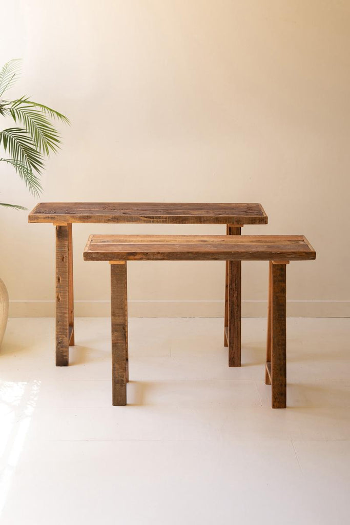 Set of 2 Recycled Wooden Consoles – image 3
