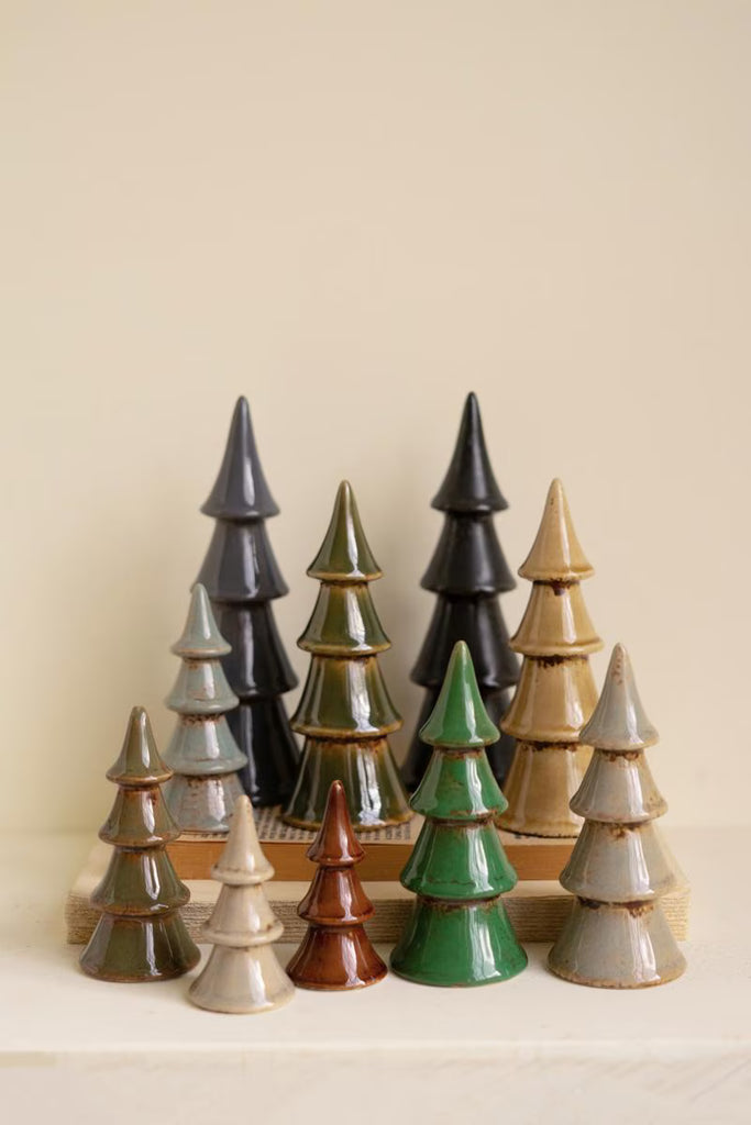 Set of 10 Ceramic Christmas Trees – image 2