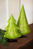 Set of 2 Recycled Painted Metal Folk Christmas Trees – image 1