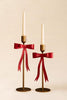 Set of 2 Metal Christmas Bow Taper Candle Holders - image 4