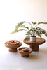 Set of 3 Etched Wood Serving Stands - view 1
