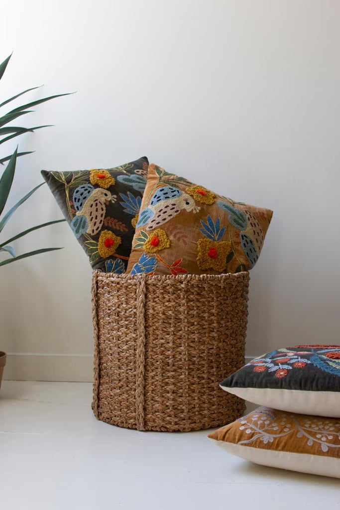 Set of 2 Embroidery Pillows with Birds - One Each Color – image 7