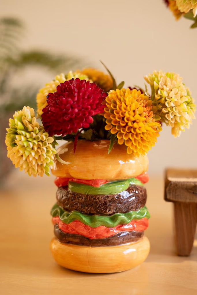 Set of 2 Ceramic Hamburger and Hotdog Vases - image 3