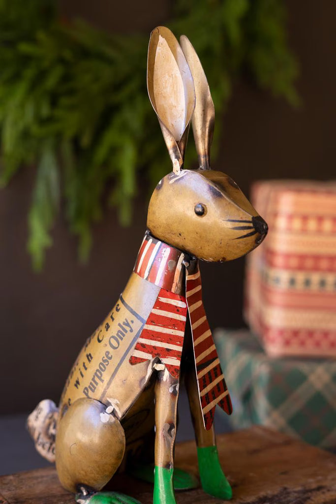 Set of 3 Recycled Metal Christmas Woodland Critters – image 3