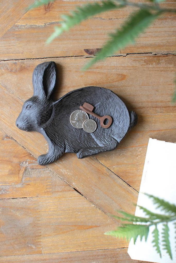 Cast Iron Easter Rabbit Trinket Tray - image 1