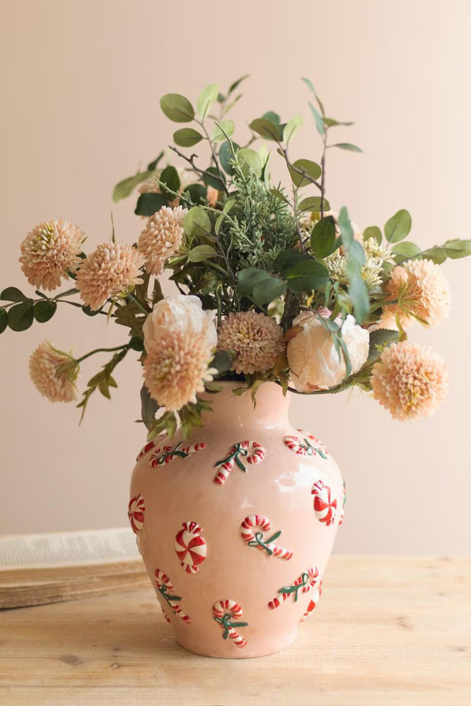 Ceramic Vase with Peppermint Detail – image 5