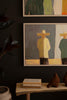 Set of 2 Framed Men and Women in Hats Painting – image 6