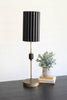 ANTIQUE GOLD TABLE LAMP WITH FLUTED BLACK METAL SHADE — Kalalou CLL2805