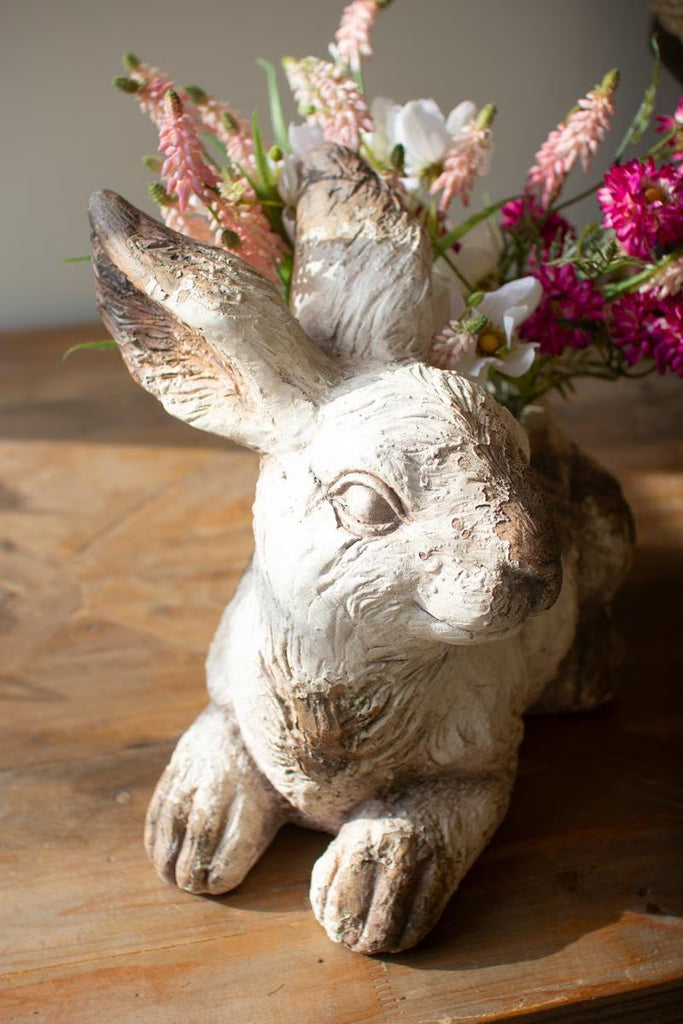 Faux Concrete Rabbit Planter – image 2