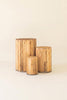 Set of 3 Round Recycled Wood Pedestasls – image 4