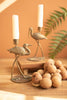 Set of 2 Antique Brass Shore Bird Taper Candle Holders - image 3