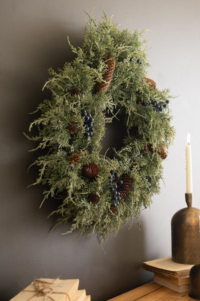 Faux Fir Christmas Wreath with Berries – image 3